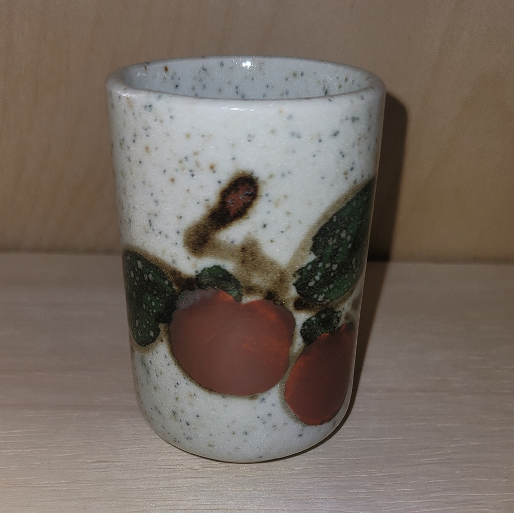 Handcrafted Ceramic Art Vase with Fruit Design